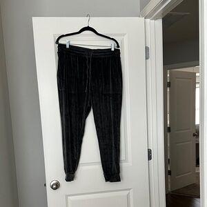 Gray Velour Jogger Pants
